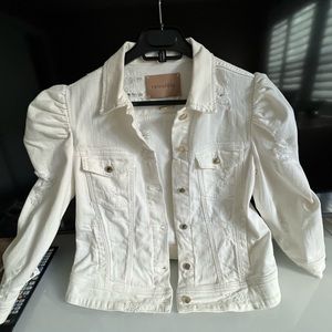 Retrofete distressed Ada denim off white jacket with gold buttons brand new